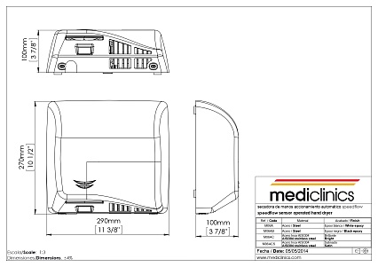 Сушилка для рук Mediclinics Saniflow M06AB черный