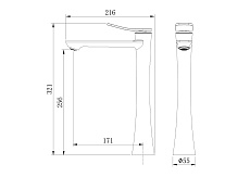 Смеситель для раковины Grossman Advans 520.K35.09.320 золото сатиновый