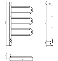 Полотенцесушитель электрический Vincea VTD-1R2CGE 44x80 с таймером, графит