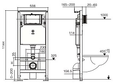 Инсталляция для унитаза WeltWasser Amberg 506 CR, кнопка хром