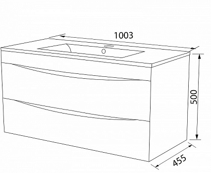 Тумба с раковиной Iddis Cloud 100 см подвесная CLO10W1i95K, белый