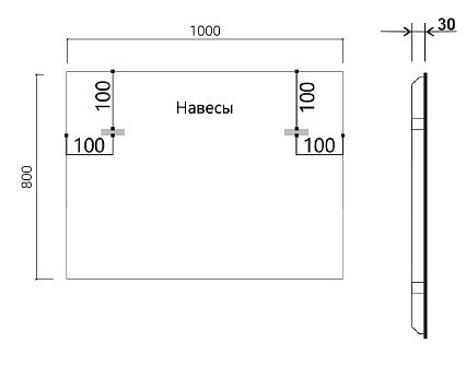 Зеркало Vincea VLM-3VN100 100x80 см, сенсорный выключатель и диммер