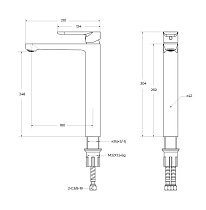 Смеситель для раковины Cezares STYLUS-LC-BORO-W0 брашированное золото