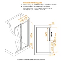 Душевая дверь RGW Passage PA-114 120x195, прозрачное, хром 030811412-11