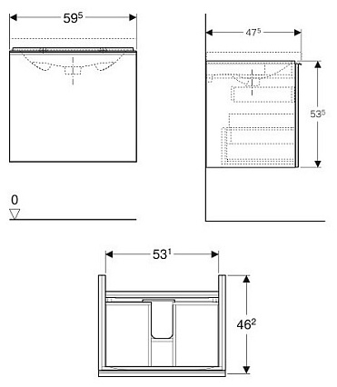 Мебель для ванной Geberit Acanto 59.5 см черный