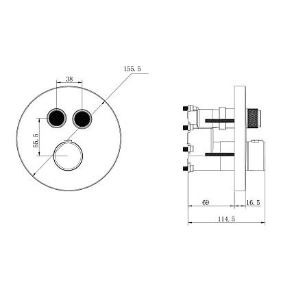 Душевой набор Vincea Inspire VSFW-3I22MT3RMB термостат, черный