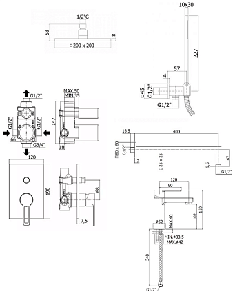 Душевой набор Paffoni Ringo KITRIN015CR071 душ 20 см, хром