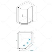 Душевой уголок RGW Passage PA-91 90x120, трапеция, прозрачное