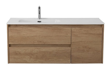 Тумба с раковиной BelBagno Kraft 120 см, 2 ящика, 1 дверца, левая Rovere Nebrasca Nature