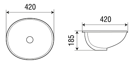 Раковина WeltWasser DEILBACH 6011 42 см, 10000004605 белый глянец