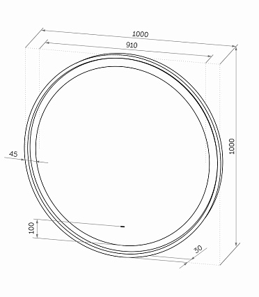 Зеркало Континент Planet White LED 100x100 см с подсветкой ЗЛП1153