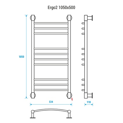 Полотенцесушитель электрический Energy Ergo2 EETR0ERGO21055 50x105 хром