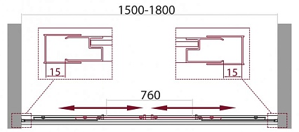 Шторка для ванны BelBagno Unique 150/180x140 UNIQUE-VF-2-150/180-140-M-Cr матовая