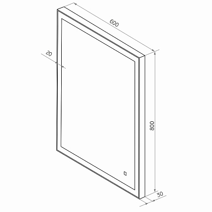 Зеркало Континент Solid Led 60x80 см реверсивное с подсветкой, черный ЗЛП2622