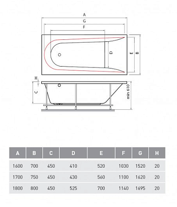 Фронтальная панель Vayer Boomerang 160x70 L