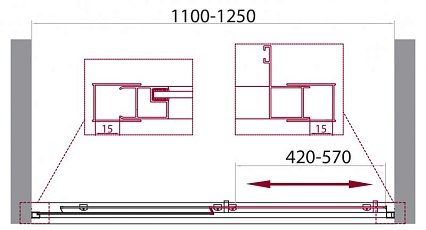 Душевая дверь BelBagno Unique 110/125x190 матовая