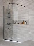 Душевая перегородка Belbagno KRAFT-L-1-100-C-NERO 100x195 прозрачная, черный