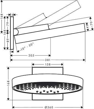 Верхний душ Hansgrohe Rainfinity 360 3jet 26234000 хром