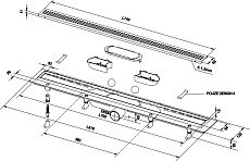 Душевой лоток Plast Brno SZA6750 750 мм с решеткой, комбинированный затвор, черный