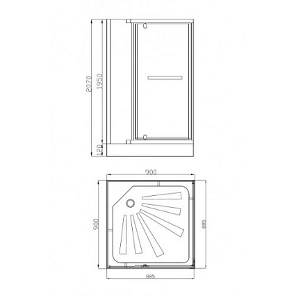 Душевой уголок Cerutti 90x90 ZQ91T, прозрачное, хром