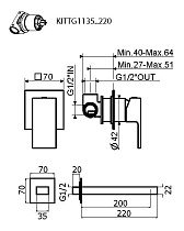 Смеситель для раковины Plumberia TAG KITTG1135CR220 хром