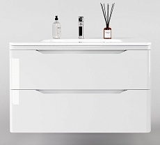 Мебель для ванной Style Line Марелла Люкс Plus 90 см подвесная, белый глянец