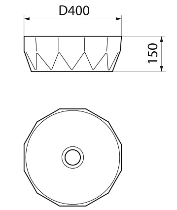 Раковина Runo Diamante 40 см 00-00001445