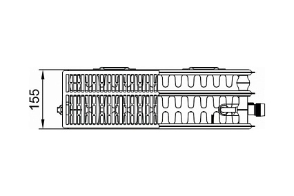 Радиатор Kermi otop FTV 33, 155х300х1200, X2 Inside, R, RAL 9016 белый FTV330301201R2Z