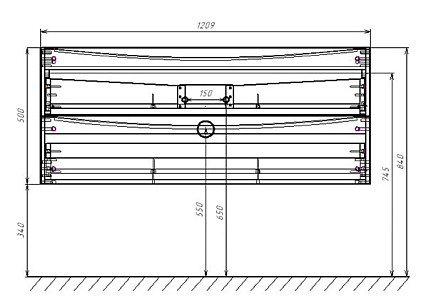 Тумба с раковиной Vincea Mia 120 см Beton