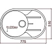 Кухонная мойка Tolero R-116 №001 77.5 см серый металлик