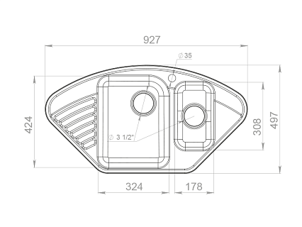 Кухонная мойка GranFest Quarz GF-Z14 93 см песочный