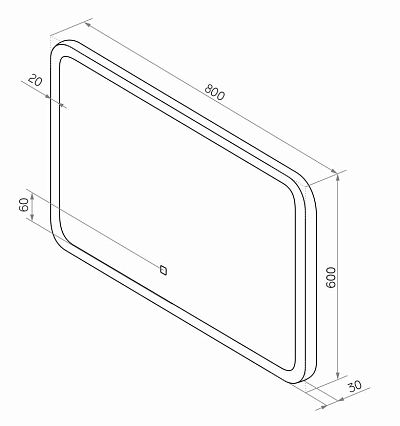 Зеркало Континент Demure Led 80x60 см с подсветкой, часами ЗЛП769