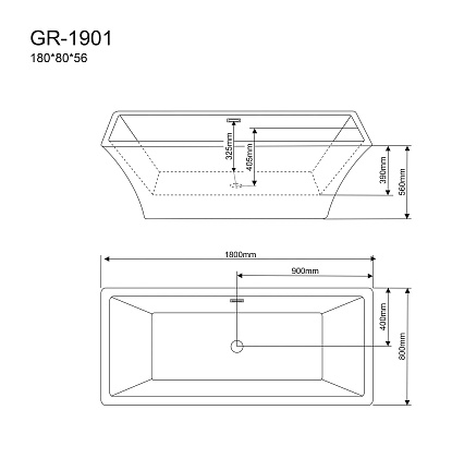 Акриловая ванна Grossman Cristal GR-1901 180x80