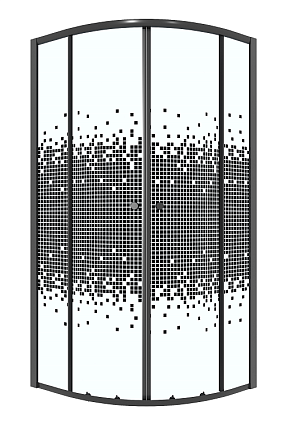 Душевой уголок Niagara Eco NG-1007-14BLACK 90x90 стекло с рисунком мозаика, черный