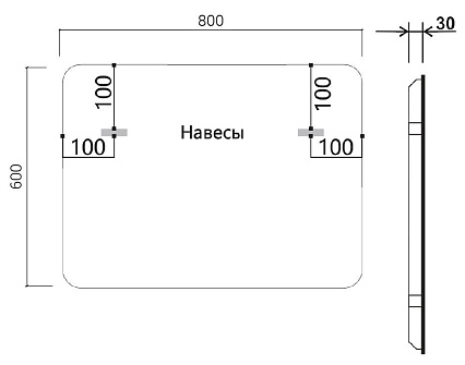 Зеркало Vincea VLM-3VC800B 80x60 см, сенсорный выключатель и диммер, черный