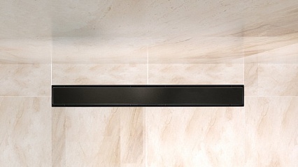 Душевой лоток Belbagno Luce BB-LD-LUCE-90-NERO 90 см, комб.затвор, решетка под плитку, черный матовый