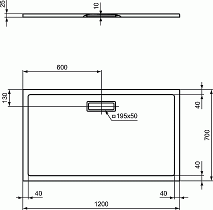 Поддон для душа Ideal Standart Ultra Flat New 120x70, белый глянцевый