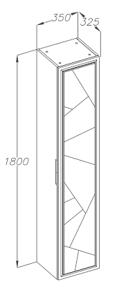 Шкаф пенал Opadiris Луиджи 35 см серый матовый, 00-00002599