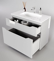 Мебель для ванной Style Line Марелла Люкс Plus 90 см подвесная, белый глянец