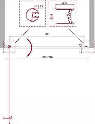 Душевая дверь BelBagno Uno 90x190 UNO-B-1-90-C-Cr прозрачная