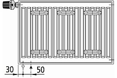 Радиатор Kermi FTV 22, 100500600, X2 Inside, R, RAL 9016 белый FTV220500601R2Z