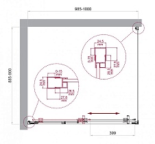 Душевой уголок BelBagno LUCE-AH-1-100/90-C-Cr 100x90 прозрачный, хром