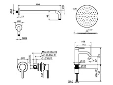 Душевой набор Plumberia IXO KITXO01NO53 черный матовый