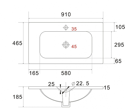 Тумба с раковиной Art&Max Elegant 90 см, LED подсветка, аквамарин