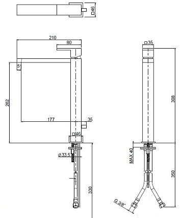 Смеситель для раковины Cezares UNIKA-LC-01-W0 хром