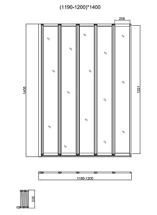 Шторка для ванны Vincea VSB-32120CL 120x140 хром, прозрачное