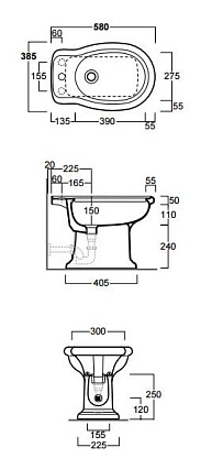 Напольное биде Simas Lante LA04bi*3 (с 3 отв. под смеситель)