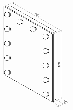 Зеркало гримерное Континент Бриджит 60x80 см с подсветкой ЗГП03