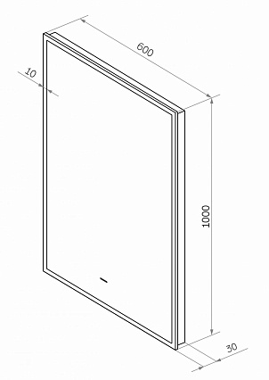 Зеркало Континент Amer LED 60x100 см с подсветкой ЗЛП1526 черная окантовка