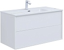 Тумба с раковиной Aquanet Lino (Flat) 80 см белый глянец